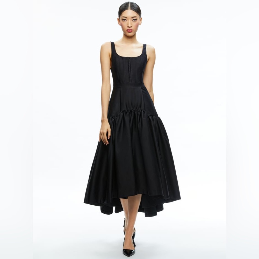 Alice + Olivia Diana Sleeveless Structured Midi Dress - Picture 2 of 14